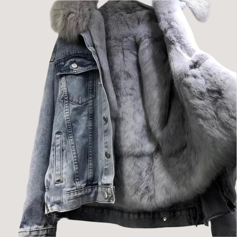 Furred Inn Women's Denim Jacket